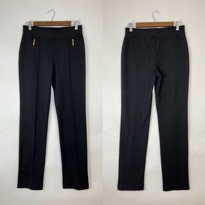 DANA BUCHMAN signature women’s pants black with gold zipper detail 2
